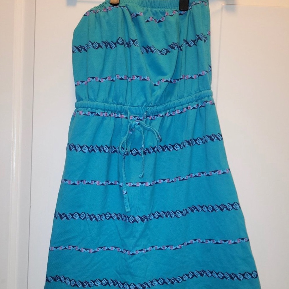 Beautiful Women Dress ~ blue & multicolor Beach Dress ~ Strapless ~ M ~ Mossimo
